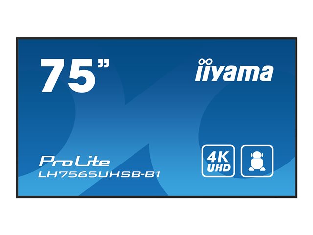 iiyama ProLite LH7565UHSB-B1 75" Class (74.5" viewable) LED-backlit LCD display - 4K - for digital signage