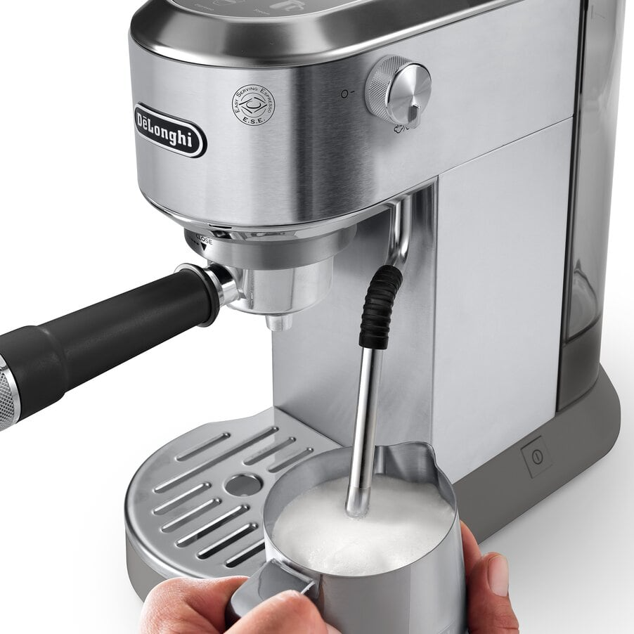 Delonghi EC890.M Dedica Duo with Advanced Milk Steam Wand Manual Espresso Machine Silver – image 5 of 7