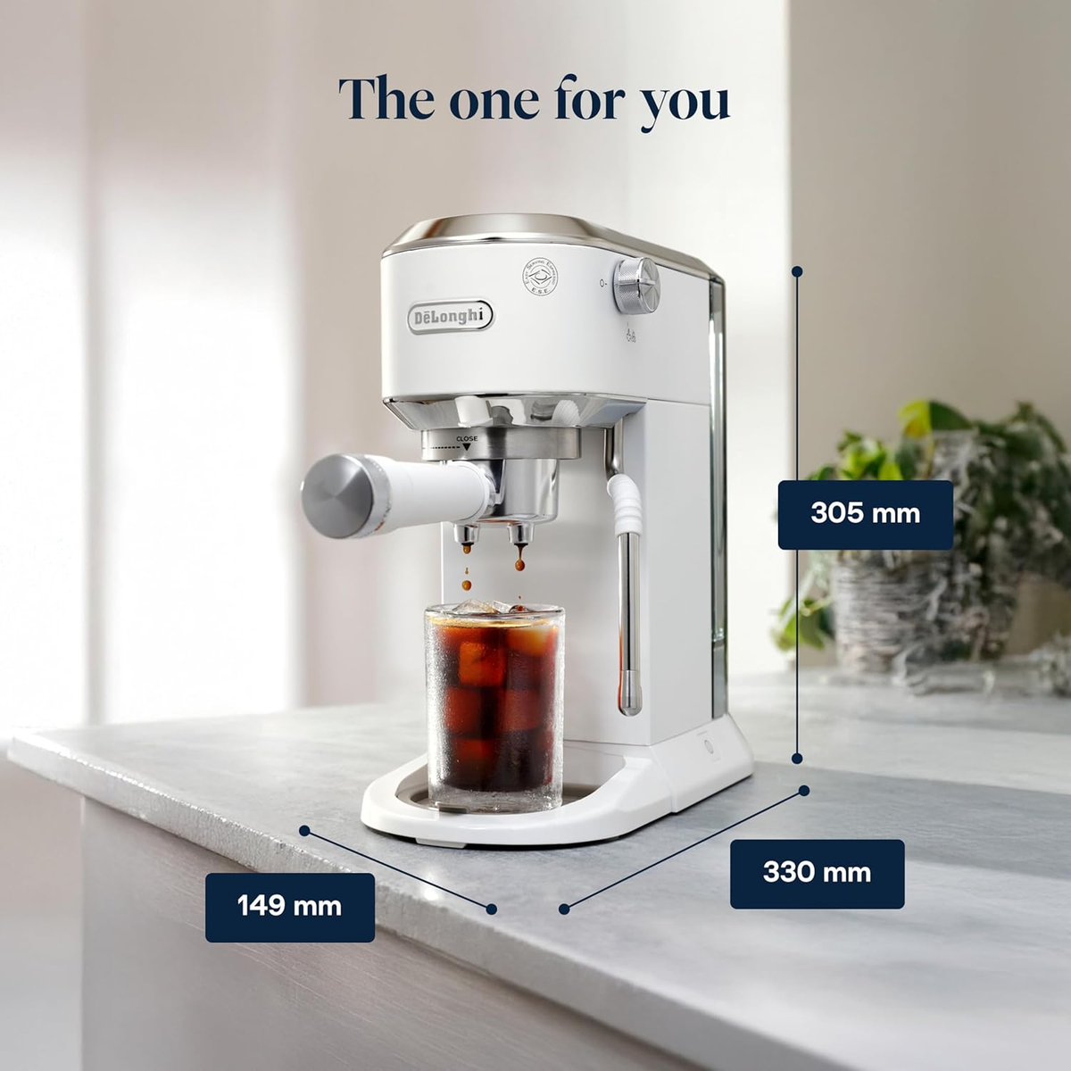 DeLonghi EC890.W Dedica Duo Manual Espresso Coffee Machine with Milk Frother White – image 2 of 8
