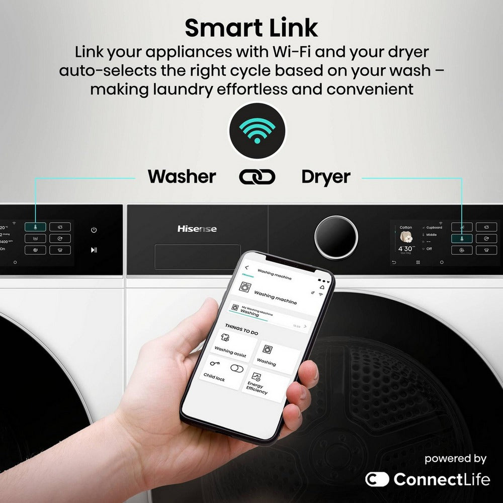 Hisense KitchenFit 5i Series WF5I9043BWFS 9kg 1400 Spin WiFi-enabled Freestanding Washing Machine White – image 20 of 28