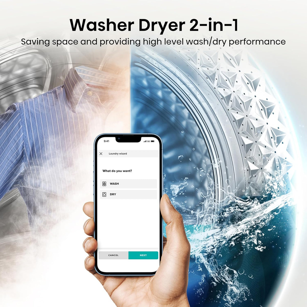 Hisense WD3S8043BW3 3S Series 8+5kg 1400 Spin WiFi-enabled Washer Dryer White – image 4 of 14
