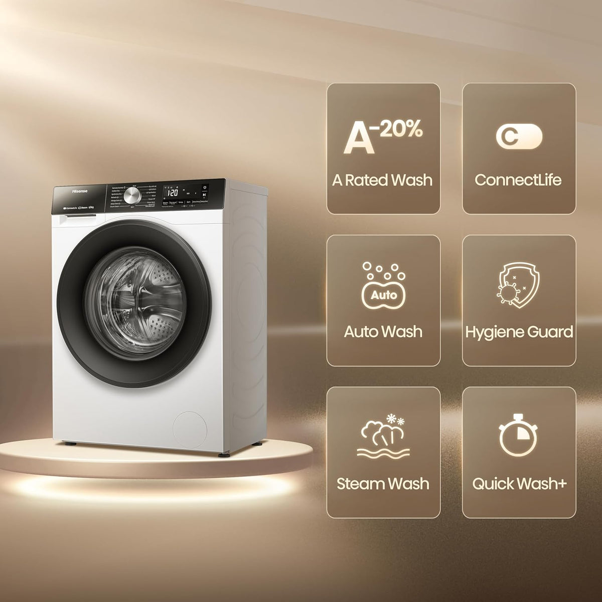 Hisense WD3S8043BW3 3S Series 8+5kg 1400 Spin WiFi-enabled Washer Dryer White – image 2 of 14