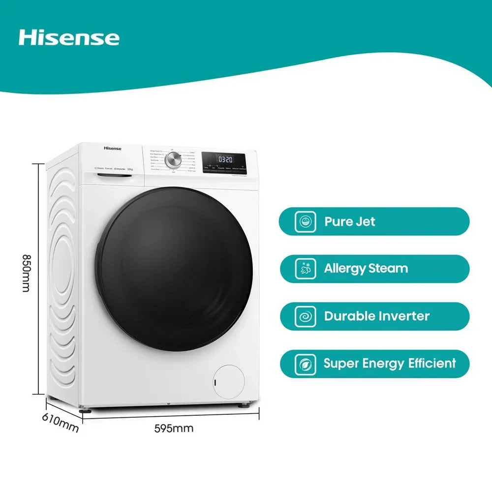 Hisense WFQA1014EVJM 3 Series 10 kg 1400 Spin Freestanding Front Load Washing Machine White – image 2 of 14