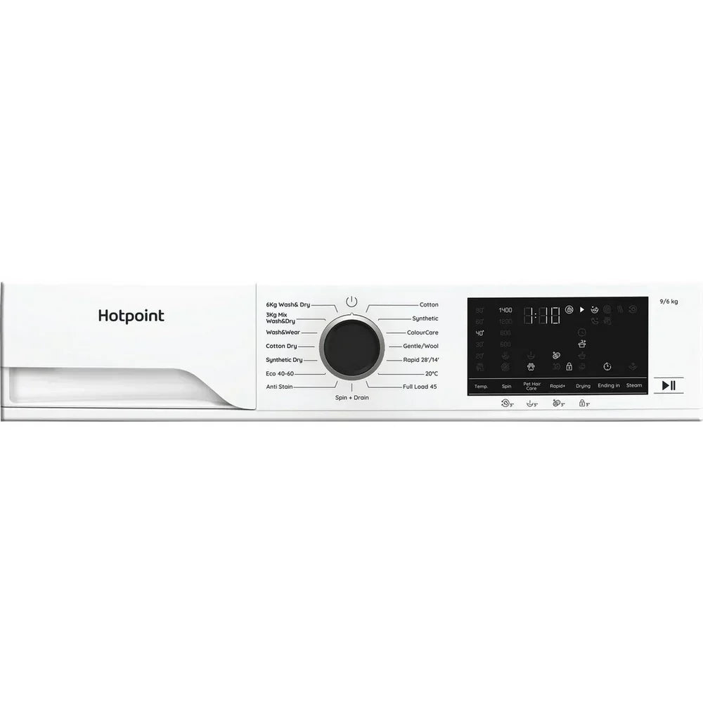 Hotpoint HBD9681ANTSTAIN 9+6kg 1400 Spin Freestanding Front Load Washer Dryer - White – image 4 of 4