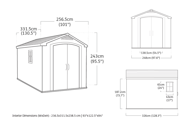 Keter Factor Shed 8x11ft Storage Shed- Brown – image 5 of 9