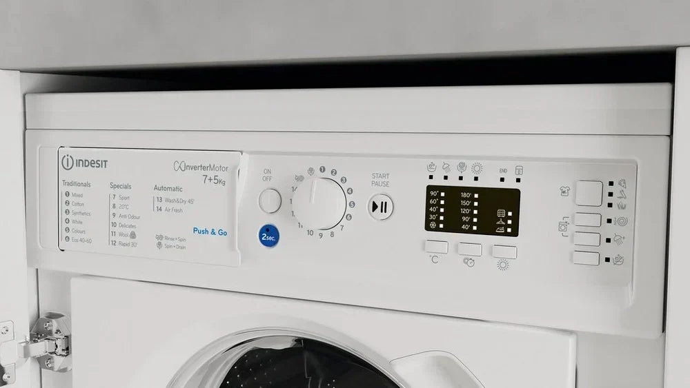 Indesit BIWDIL75148 7kg+5kg 1400 Spin Integrated Washer Dryer White – image 2 of 3