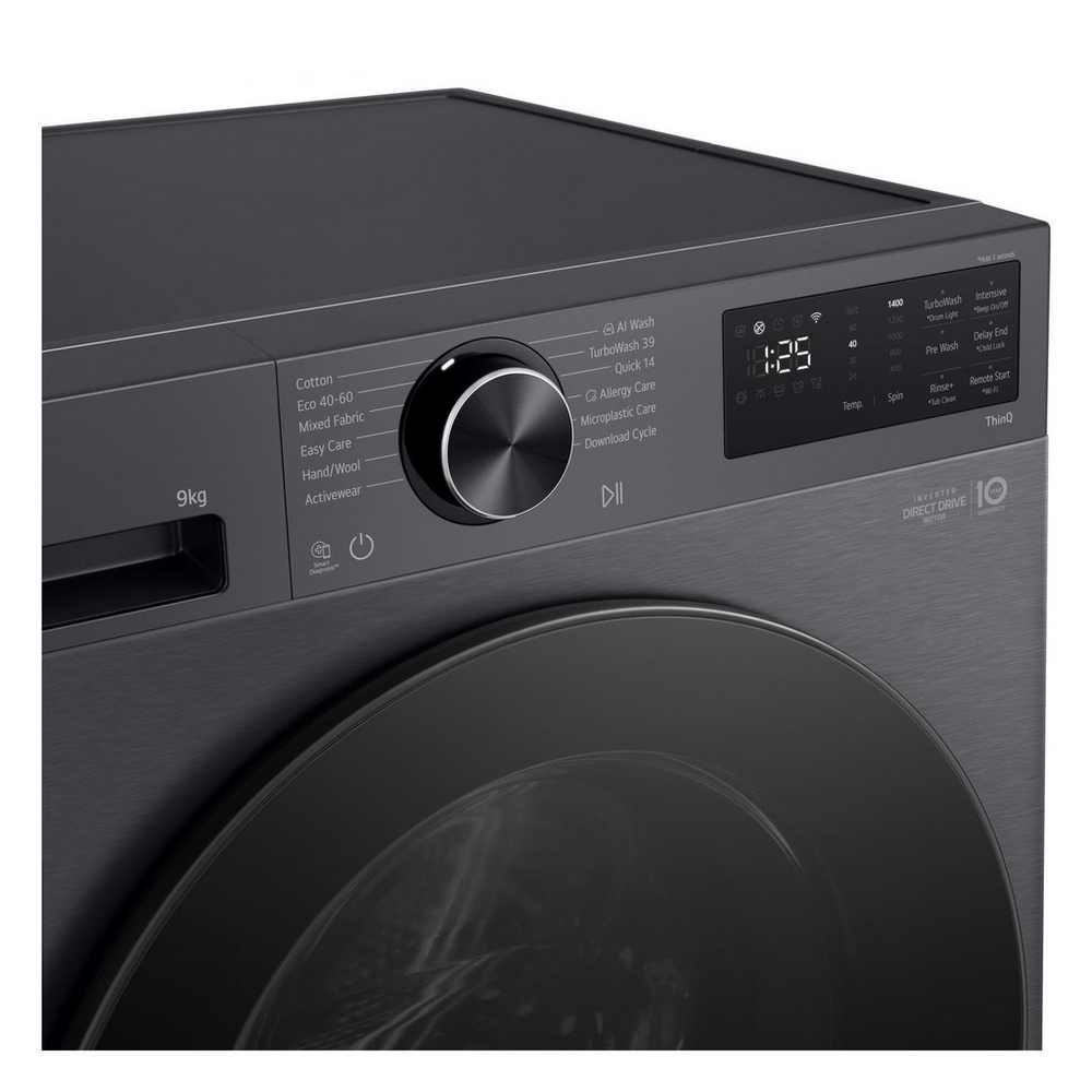 LG F2X50S9TBB 9kg 1200 Spin AI Direct Drive Freestanding Washing Machine Black – image 10 of 11
