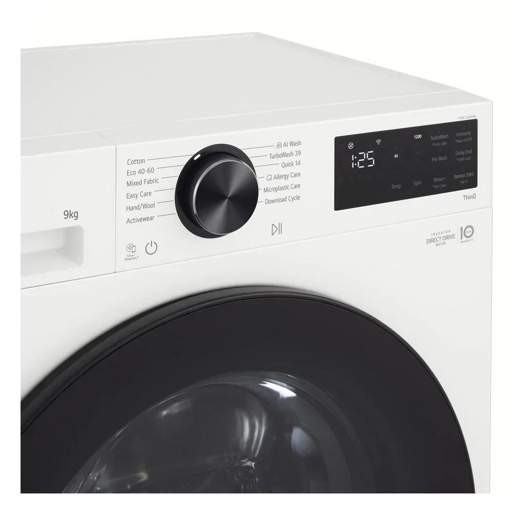 LG F2X50S9TWB VX50 Series 9kg 1200 Spin WiFi Enabled Front Load Washing Machine White - A Rated – image 3 of 10