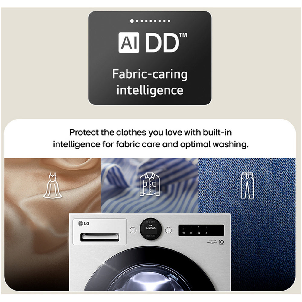 LG F4X7009TBB 9kg 1400 Spin AI Direct Drive Freestanding Washing Machine Black – image 7 of 16