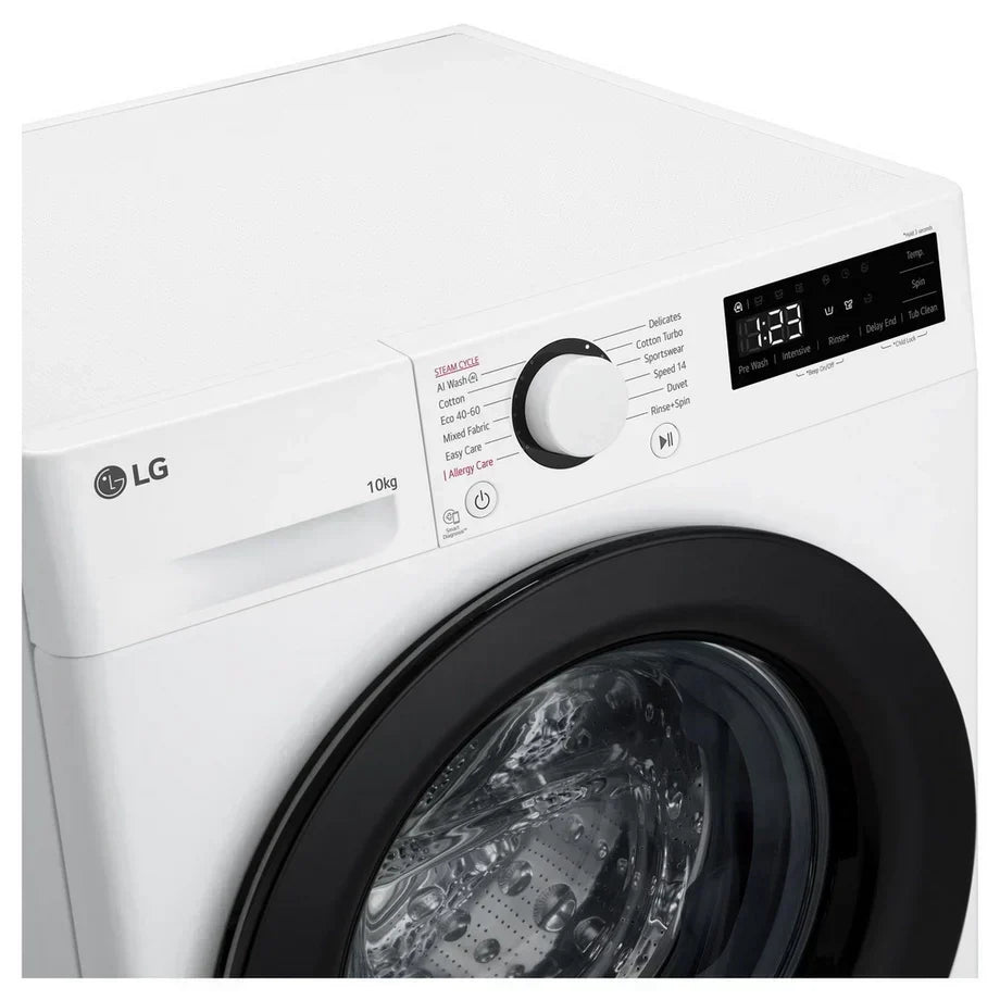 LG F4Y510WBLN1 10kg Steam 1400 Spin Freestanding Front Load Washing Machine White - A Rated – image 11 of 14