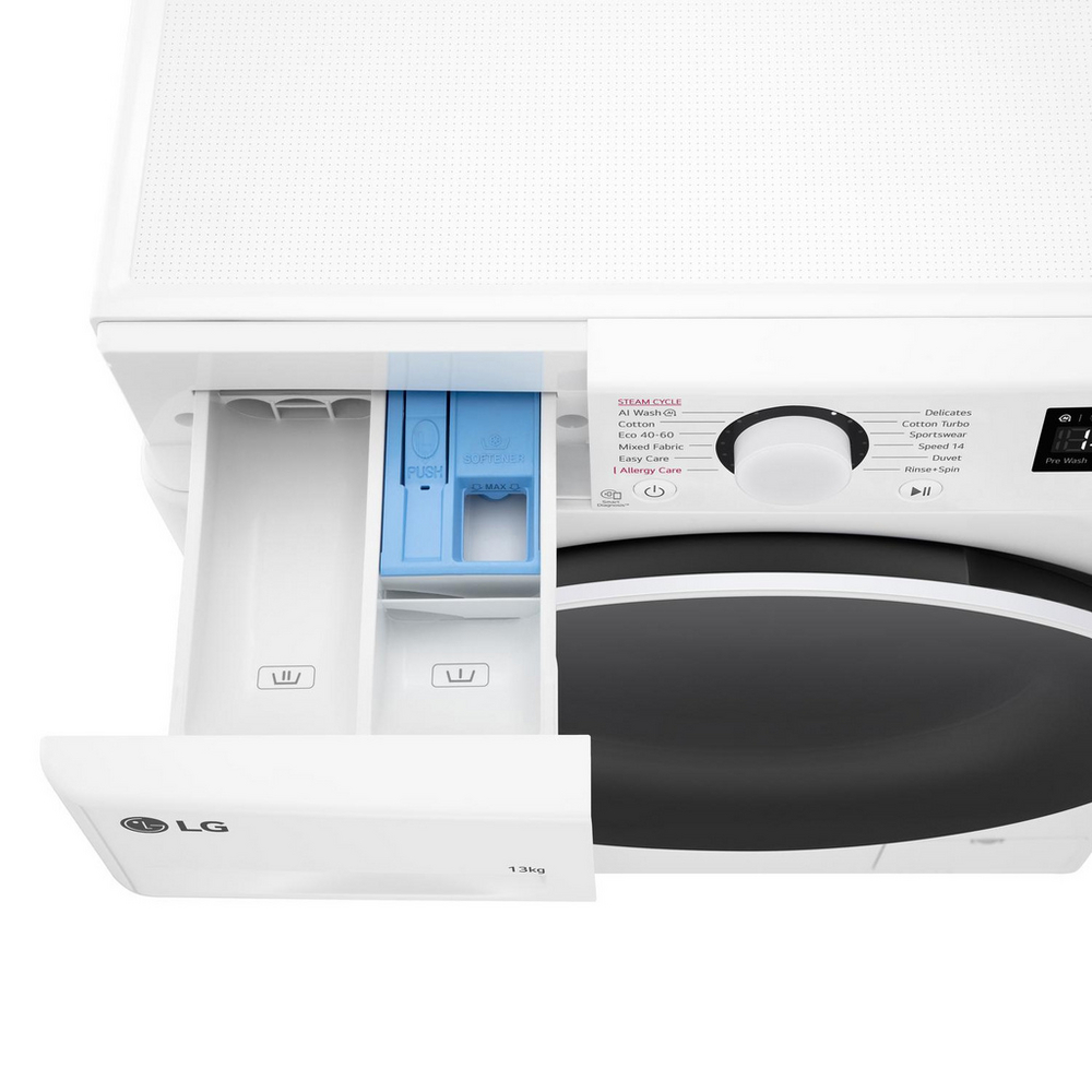 LG F4Y513WWLN1 13kg 1400 Spin AI Direct Drive Freestanding Washing Machine White – image 13 of 17
