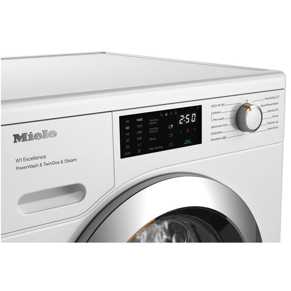 Miele WEG885 WCS 9kg 1400 Spin PowerWash & SteamCare Washing Machine Lotus White – image 4 of 8