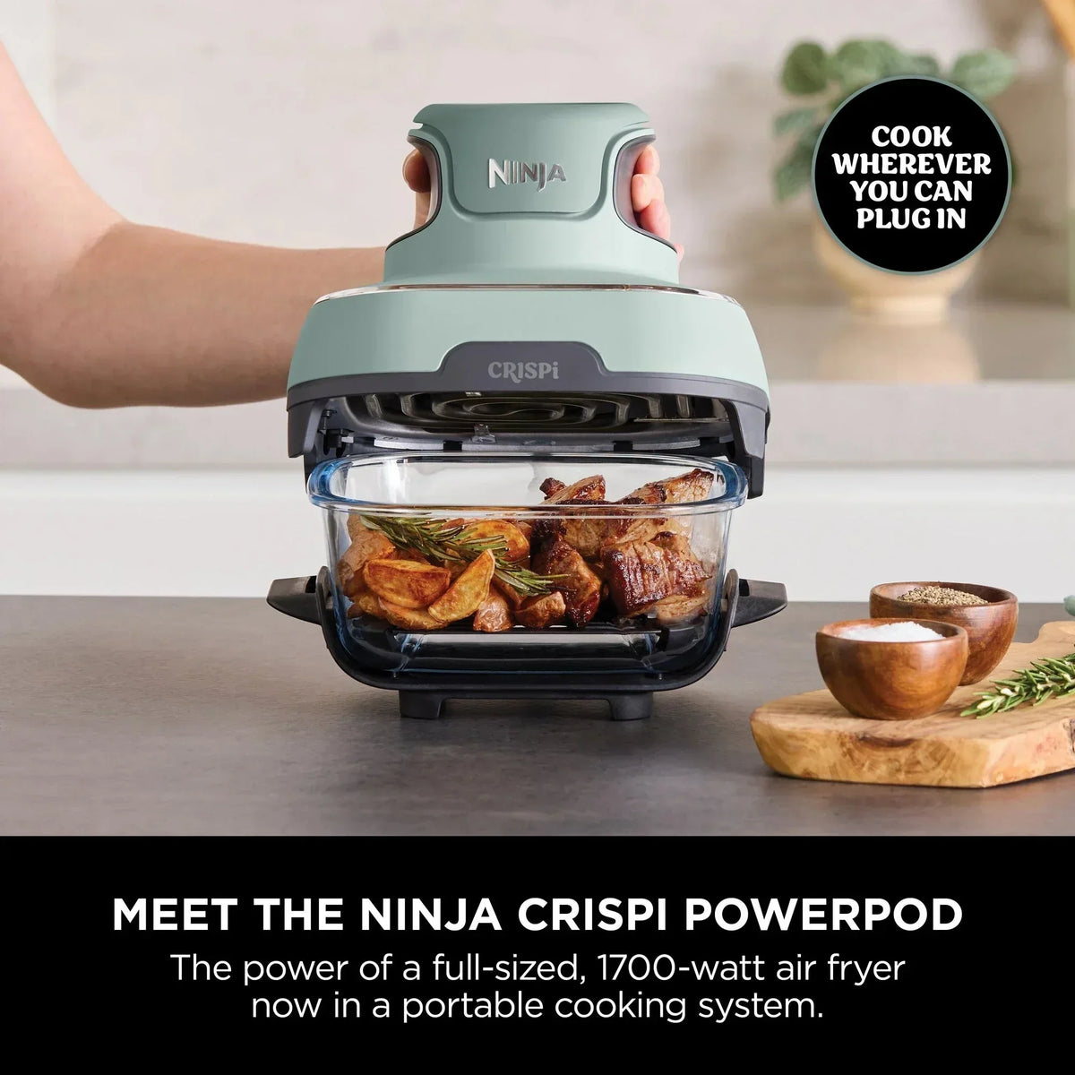 Ninja FN101UKSG CRISPi 4 in 1 Portable Glass Air Fryer Sage – image 5 of 18