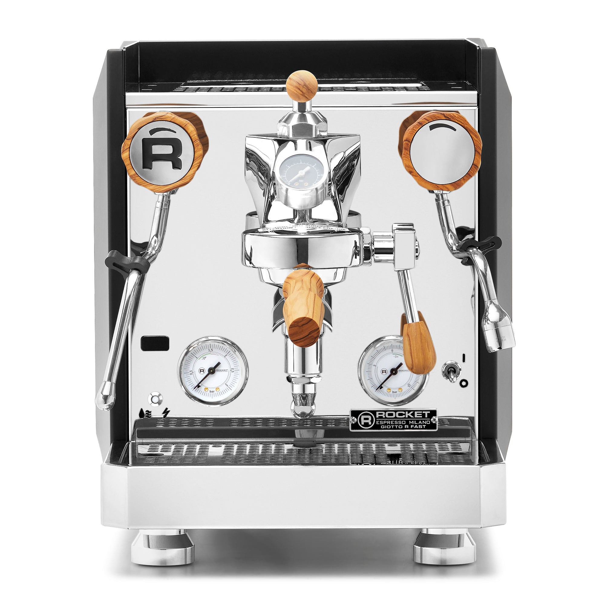 Rocket Espresso Giotto FAST R Espresso Machine – Black / Olive Wood / Flow Control