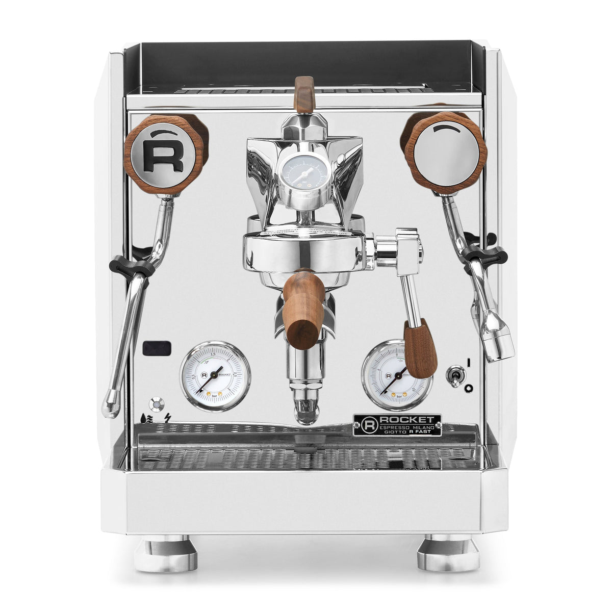 Rocket Espresso Giotto FAST R Espresso Machine – Stainless Steel / Walnut / Flow Paddle