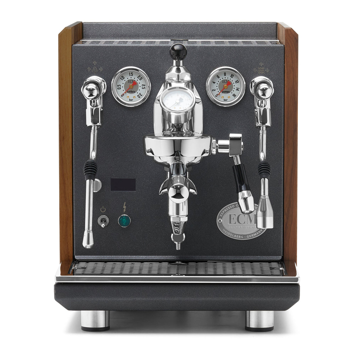 ECM Synchronika II Anthracite Espresso Machine – Walnut / No Accents / Flow Control