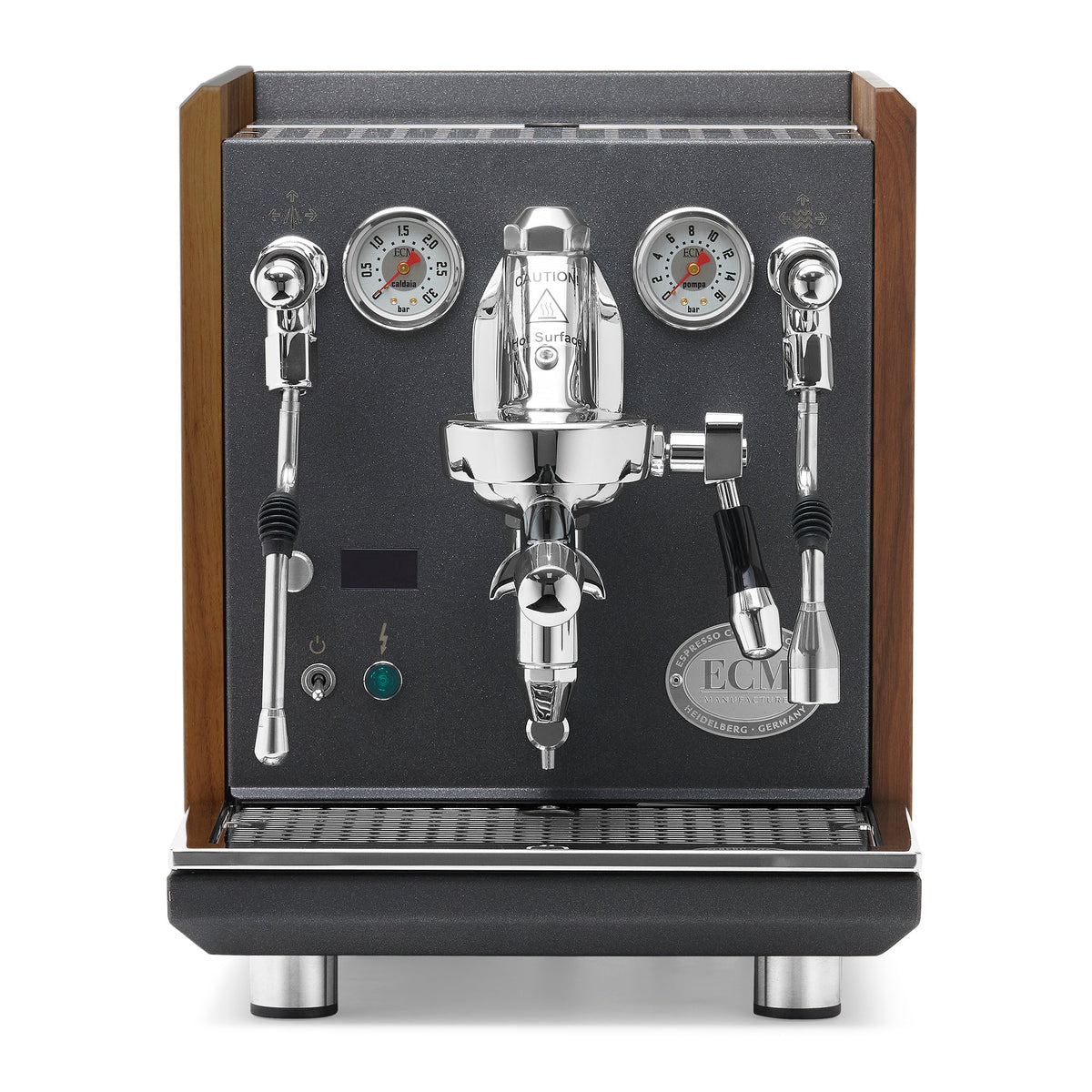 ECM Synchronika II Anthracite Espresso Machine – Walnut / No Accents / No Flow Control