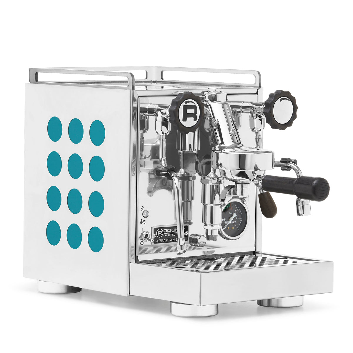 Rocket Espresso Appartamento 2.0 Chrome – Amazonite / Blackened Oak
