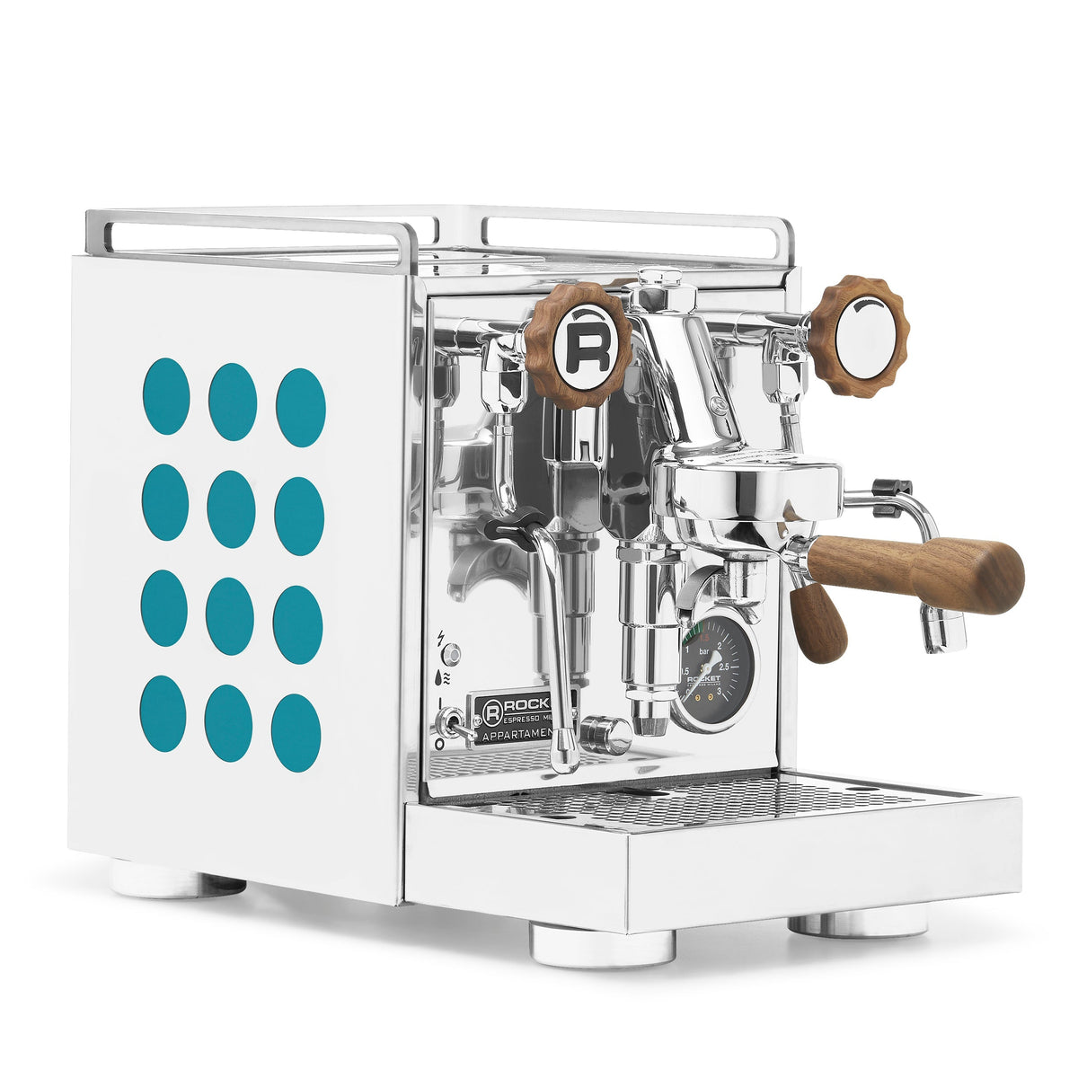 Rocket Espresso Appartamento 2.0 Chrome – Amazonite / Walnut