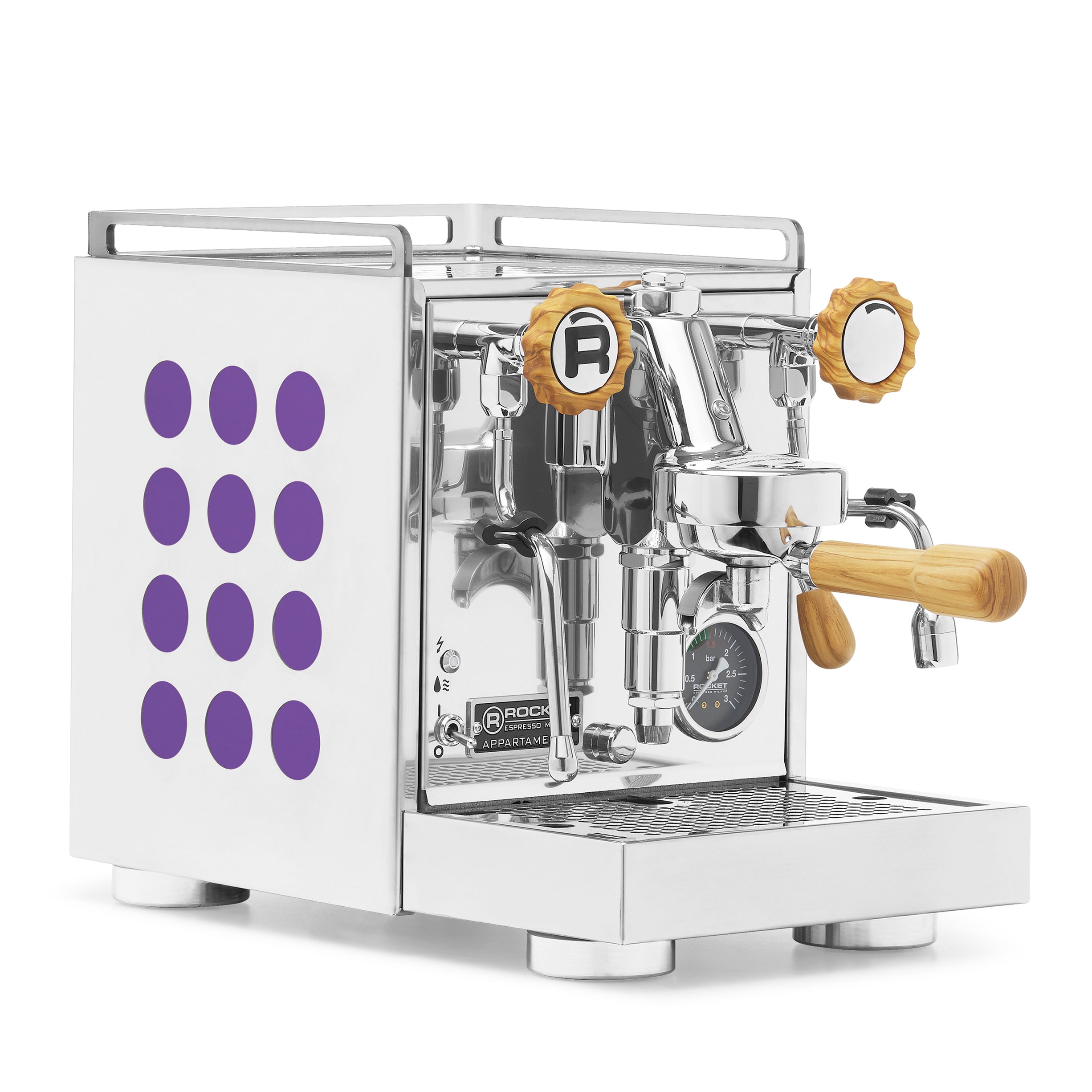 Rocket Espresso Appartamento 2.0 Chrome – Amethyst / Olive Wood