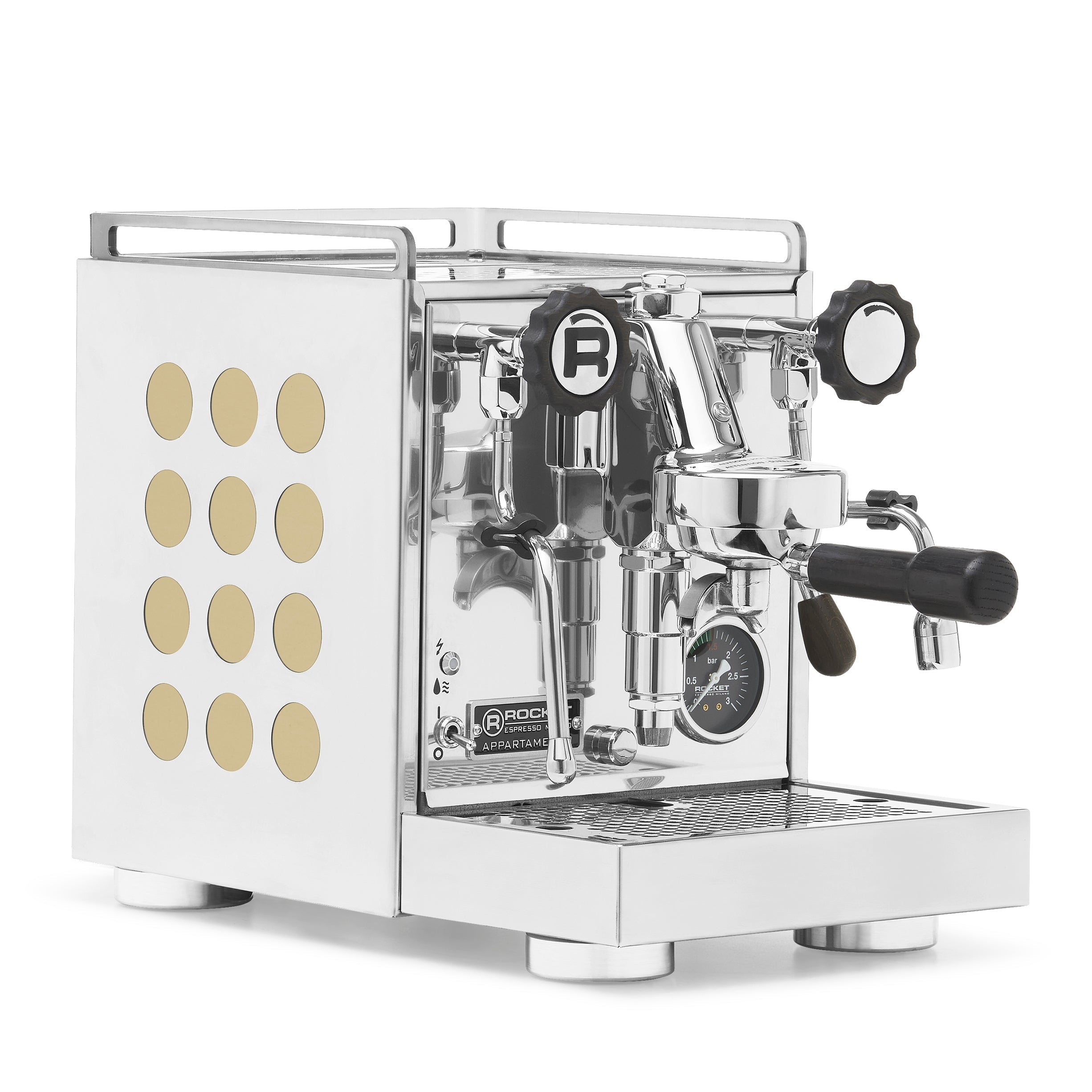 Rocket Espresso Appartamento 2.0 Chrome – Gold / Blackened Oak
