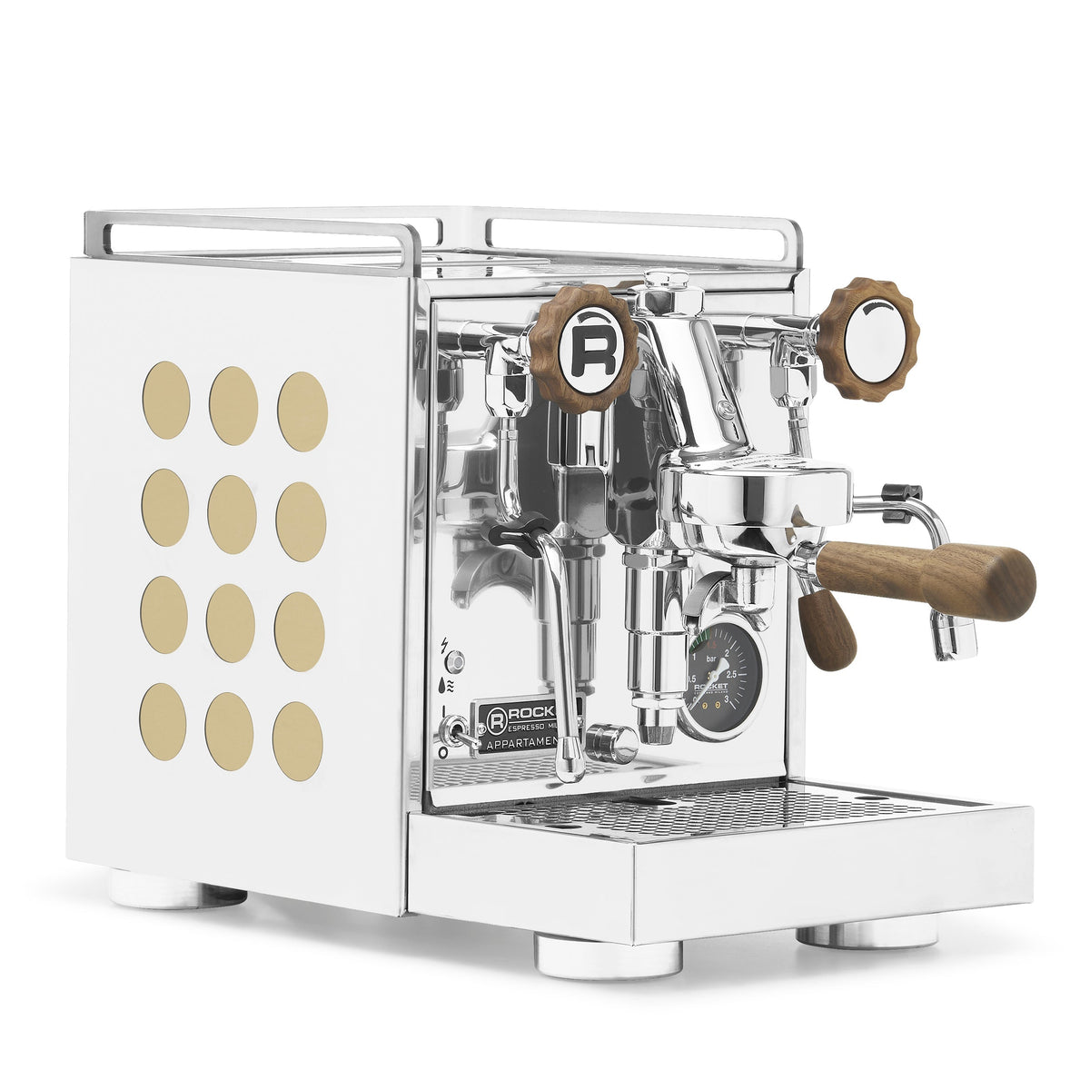 Rocket Espresso Appartamento 2.0 Chrome – Gold / Walnut