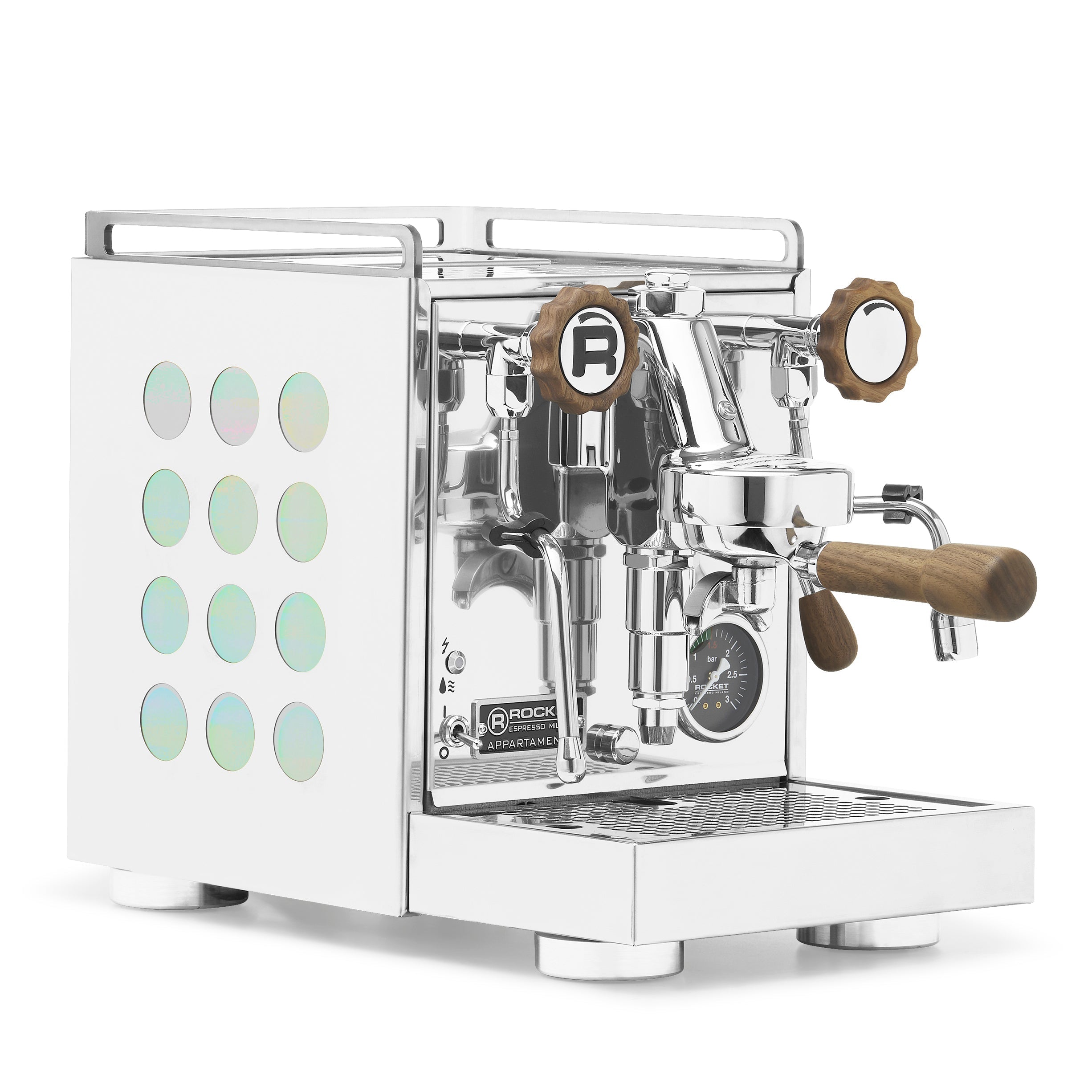 Rocket Espresso Appartamento 2.0 Chrome – Iridescent / Walnut