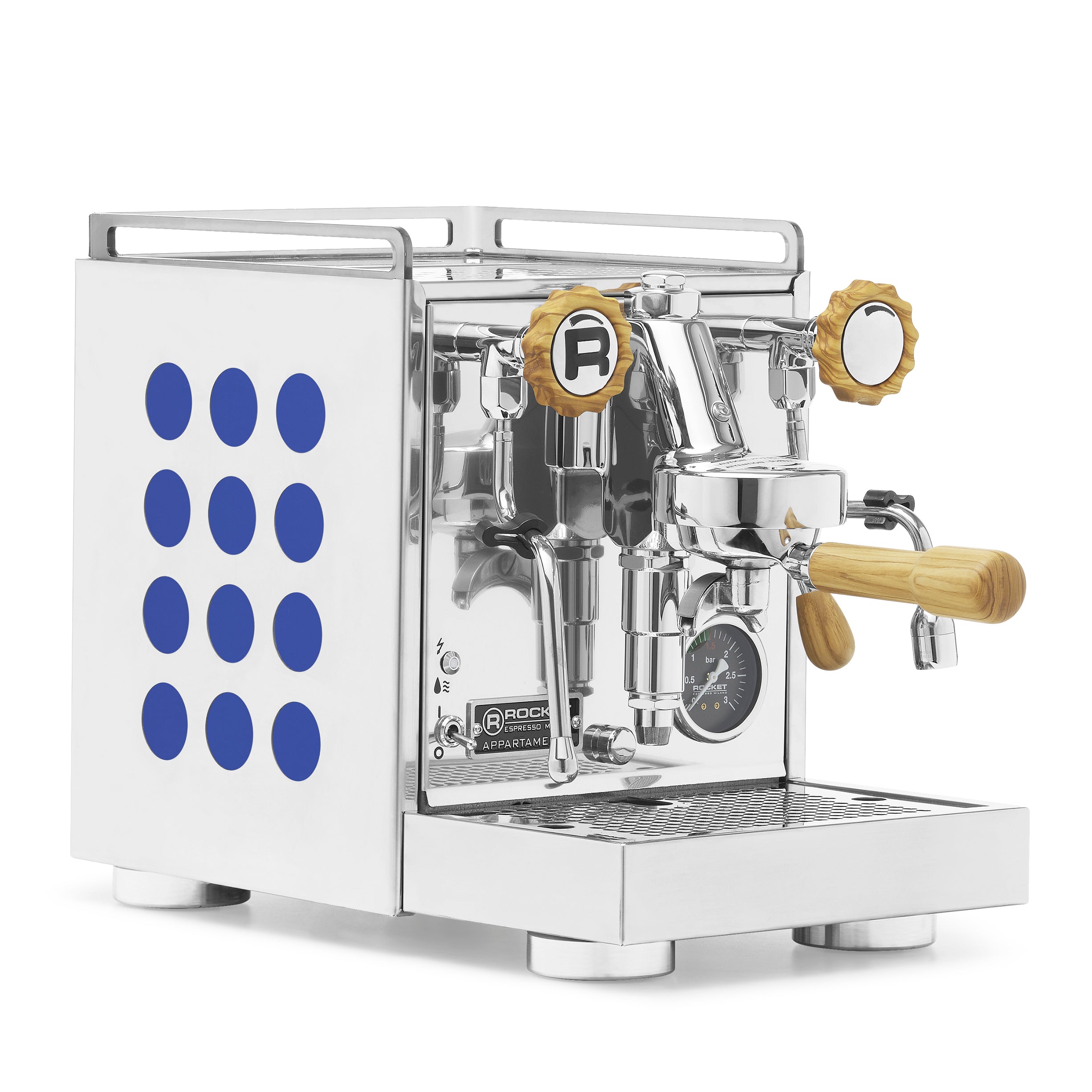 Rocket Espresso Appartamento 2.0 Chrome – Sapphire / Olive Wood