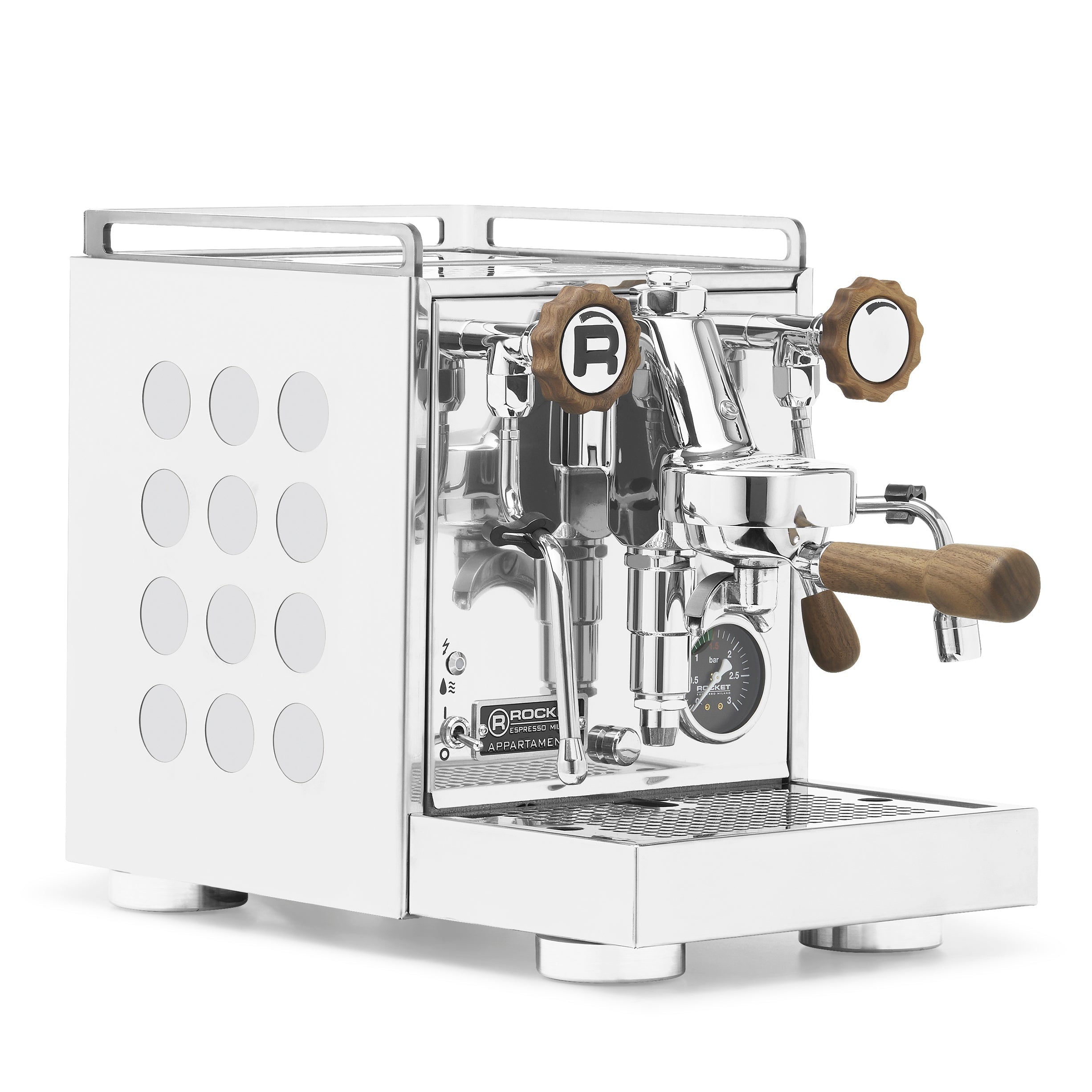 Rocket Espresso Appartamento 2.0 Chrome – White / Walnut