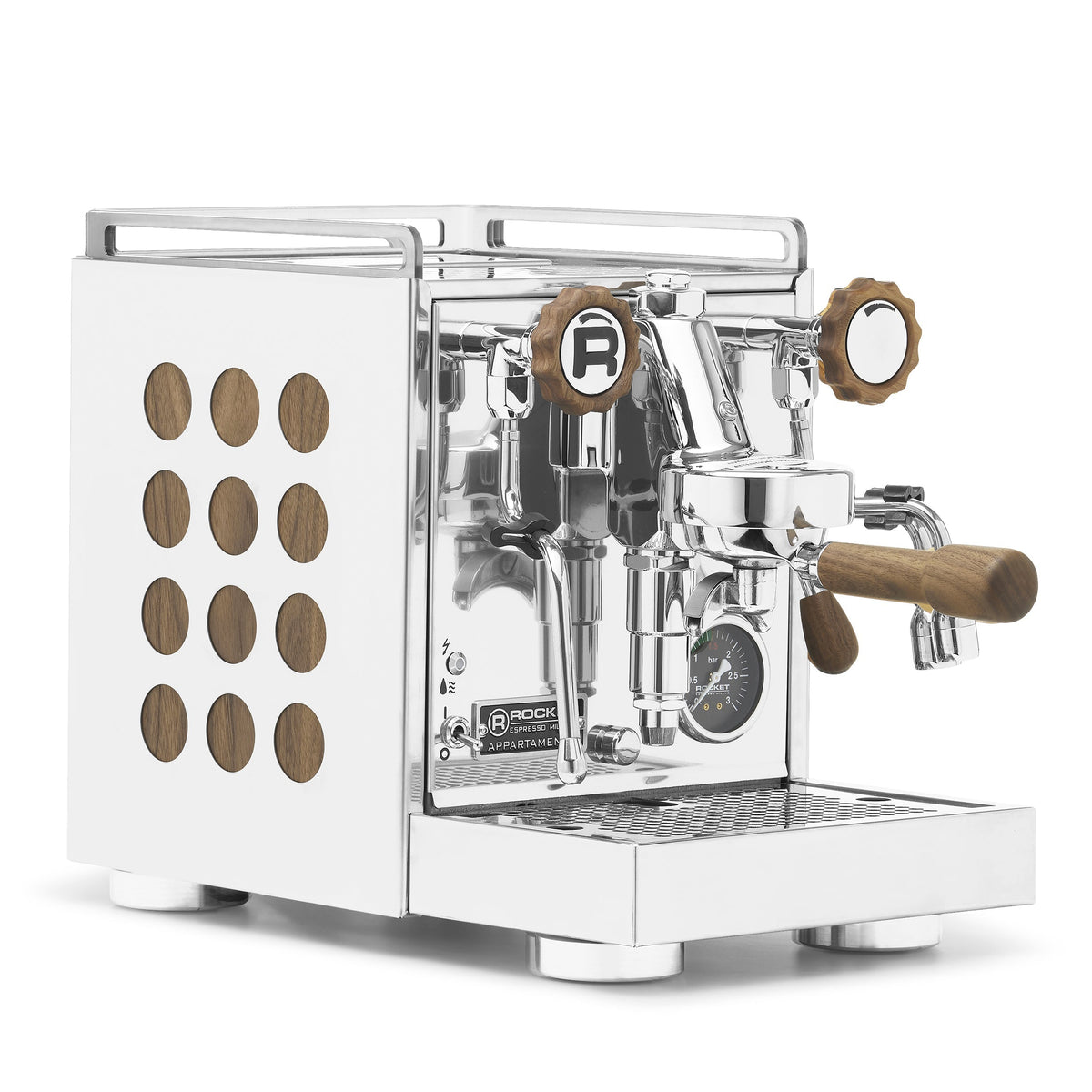 Rocket Espresso Appartamento 2.0 Chrome – Walnut / Walnut