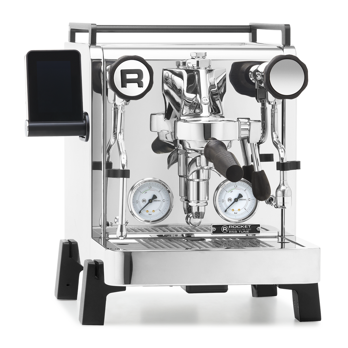 Rocket Espresso R58 TUNE Espresso Machine – Chrome / Blackened Oak / No Flow Control