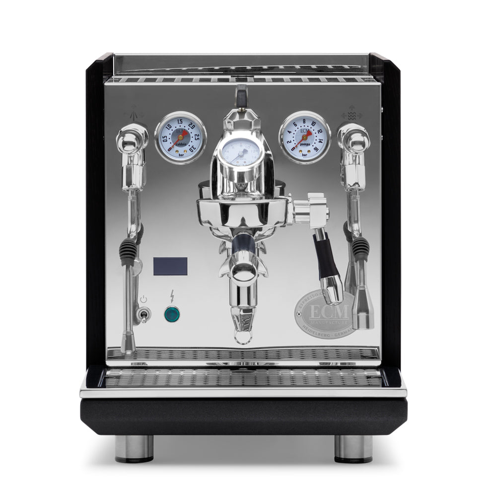 ECM Synchronika II Espresso Machine – Blackened Oak Panels and Accents / Flow Paddle