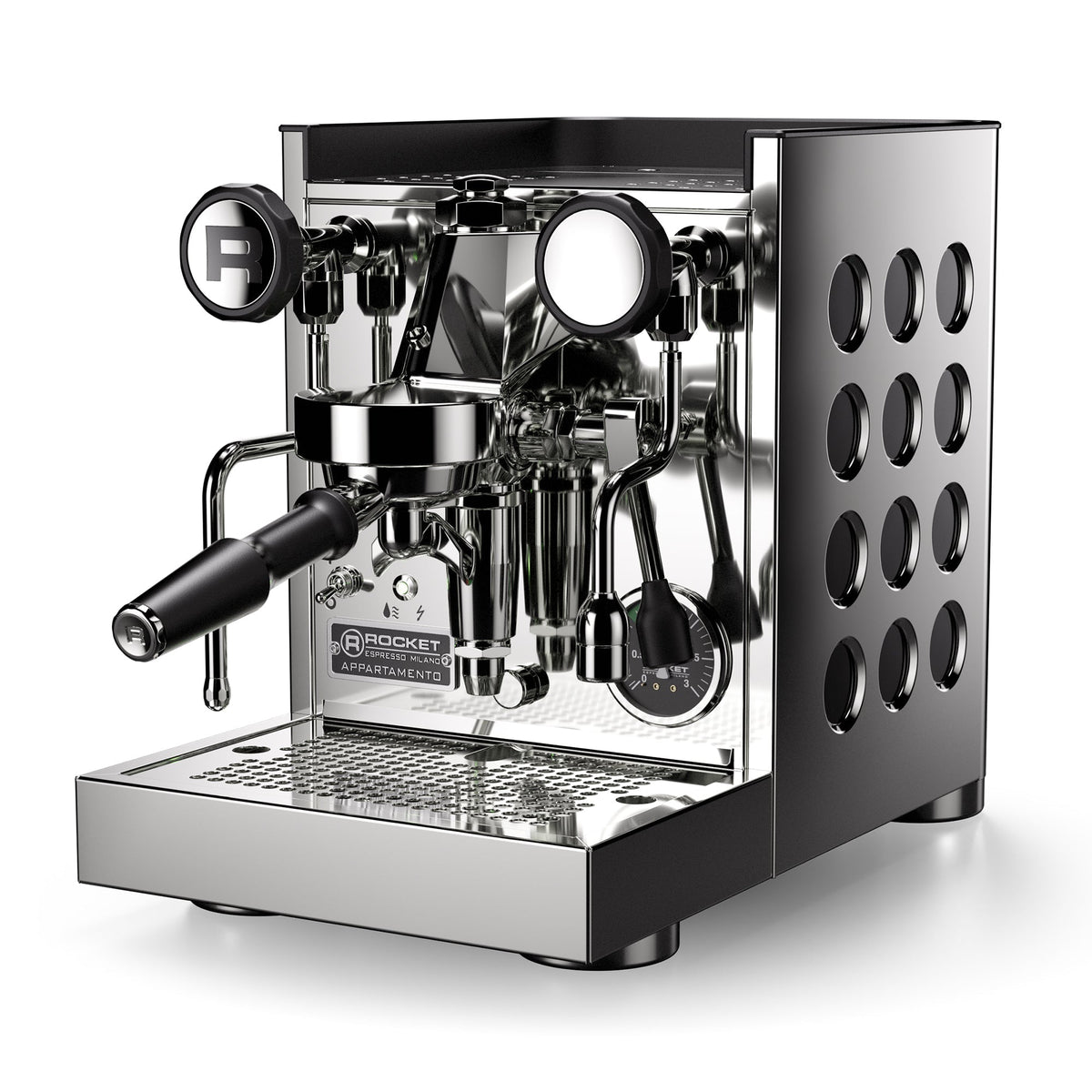 Refurbished Rocket Espresso Appartamento TCA Espresso Machine - Black and Copper – Steel and Black / No Flow Control