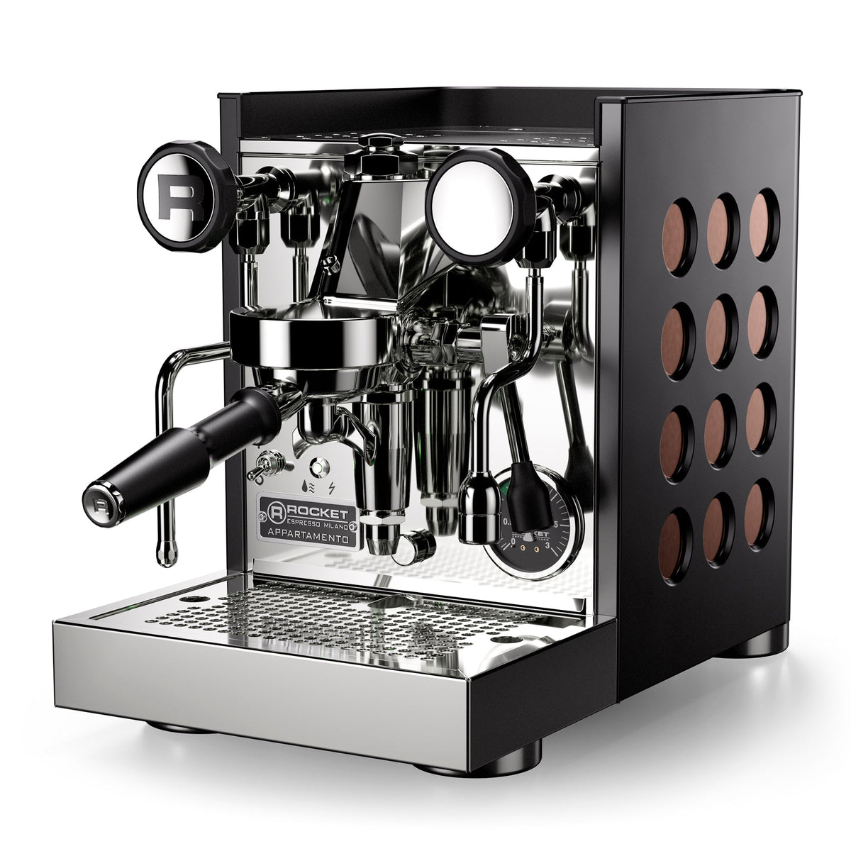 Refurbished Rocket Espresso Appartamento TCA Espresso Machine - Black and Copper – Steel and Copper / No Flow Control