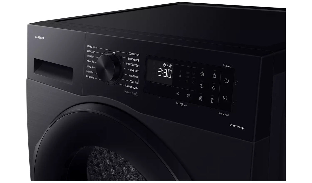 Samsung Series 5 DV90CGC0A0ABEU with OptimalDry 9 kg Heat Pump Tumble Dryer Black – image 7 of 10