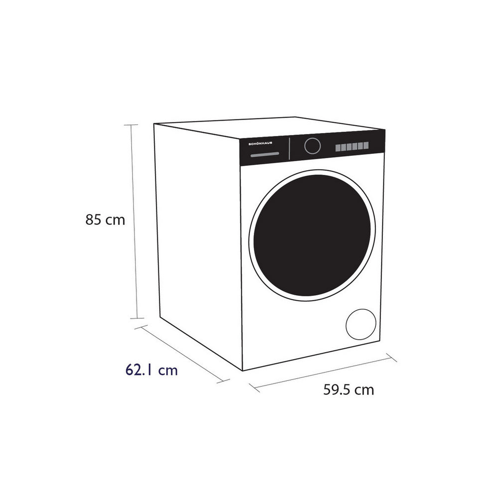 Schonhaus TDSHF018A3W 8kg Heat Pump Tumble Dryer White – image 2 of 10