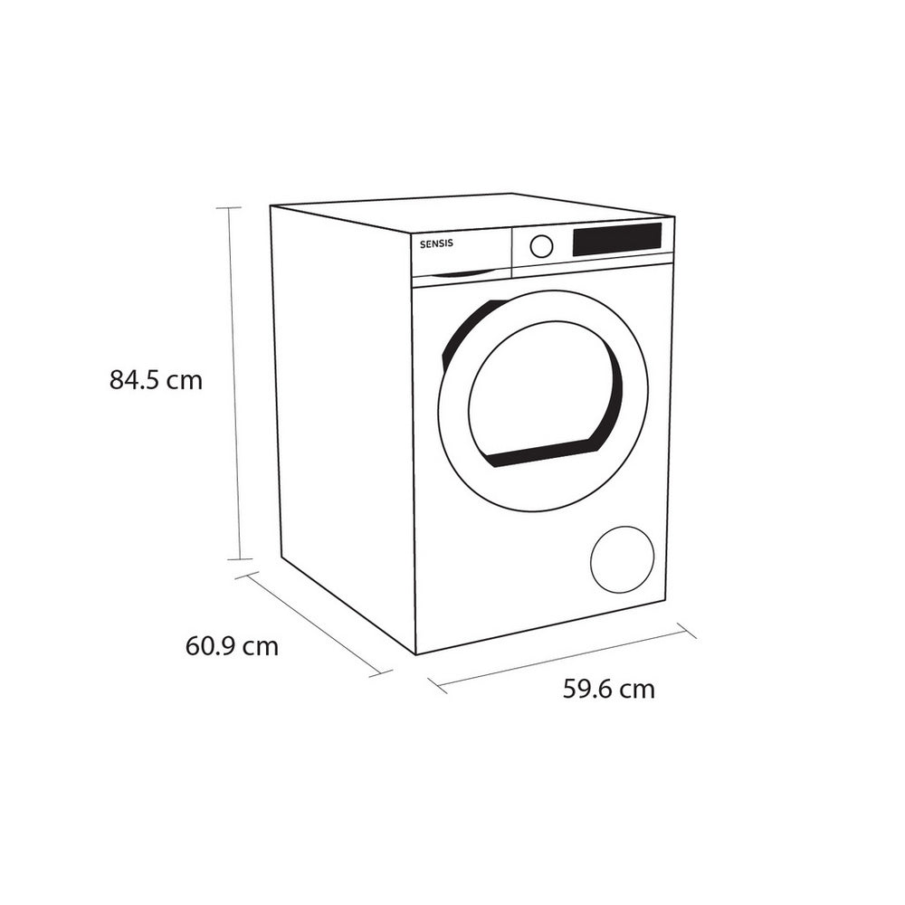 Sensis TDHF019A2W 9kg Heat Pump Tumble Dryer White – image 7 of 11