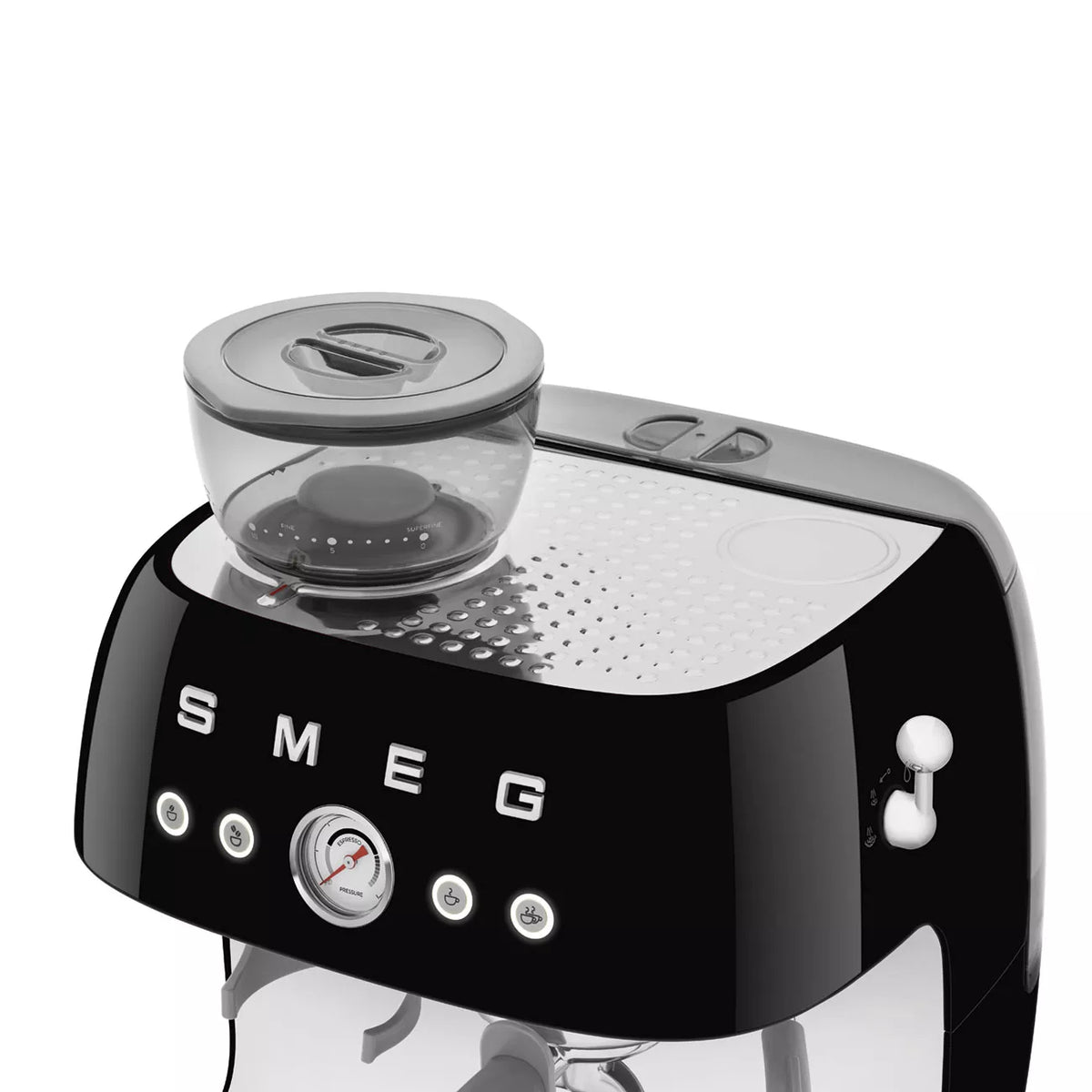 Smeg EGF03BLUK Retro Espresso Coffee Machine with Grinder in Black – image 3 of 9