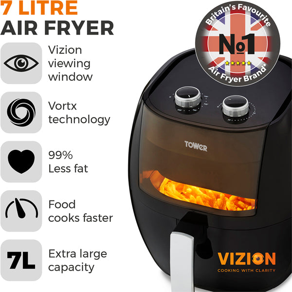 Tower T17071 Vortx Vizion 7 Litre Air Fryer Black Manual – image 4 of 5