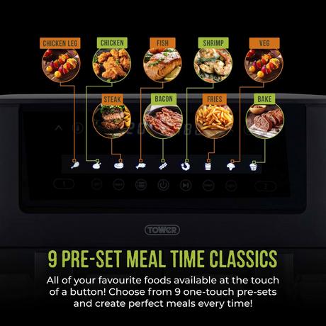 Tower T17151 Vortx Vizion 8L Digital Dual Basket Air Fryer Black – image 6 of 11