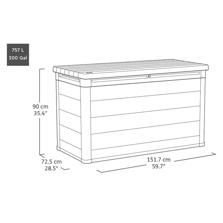 Keter Cortina 757 Litre Outdoor Storage Deck Box – image 2 of 7