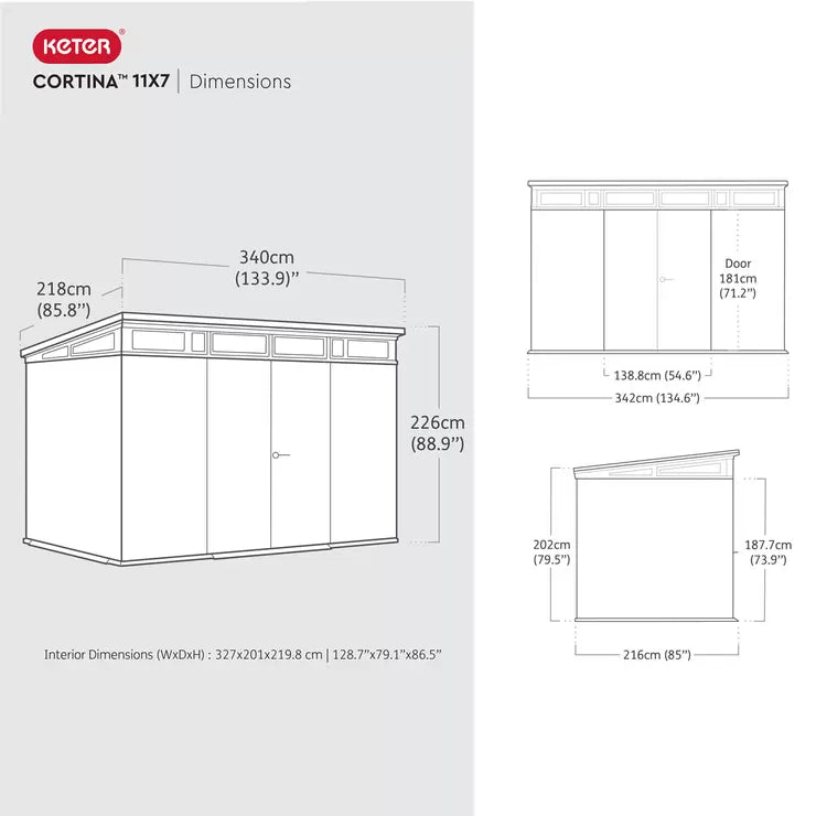 Keter Cortina 11ft 2" x 7ft 2" (3.4 x 2.2m) Storage Shed – image 2 of 7