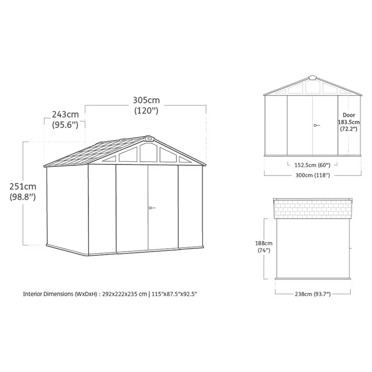 Keter Stronghold 10ft x 8ft (3.05 x 2.43m) Storage Shed – image 2 of 8