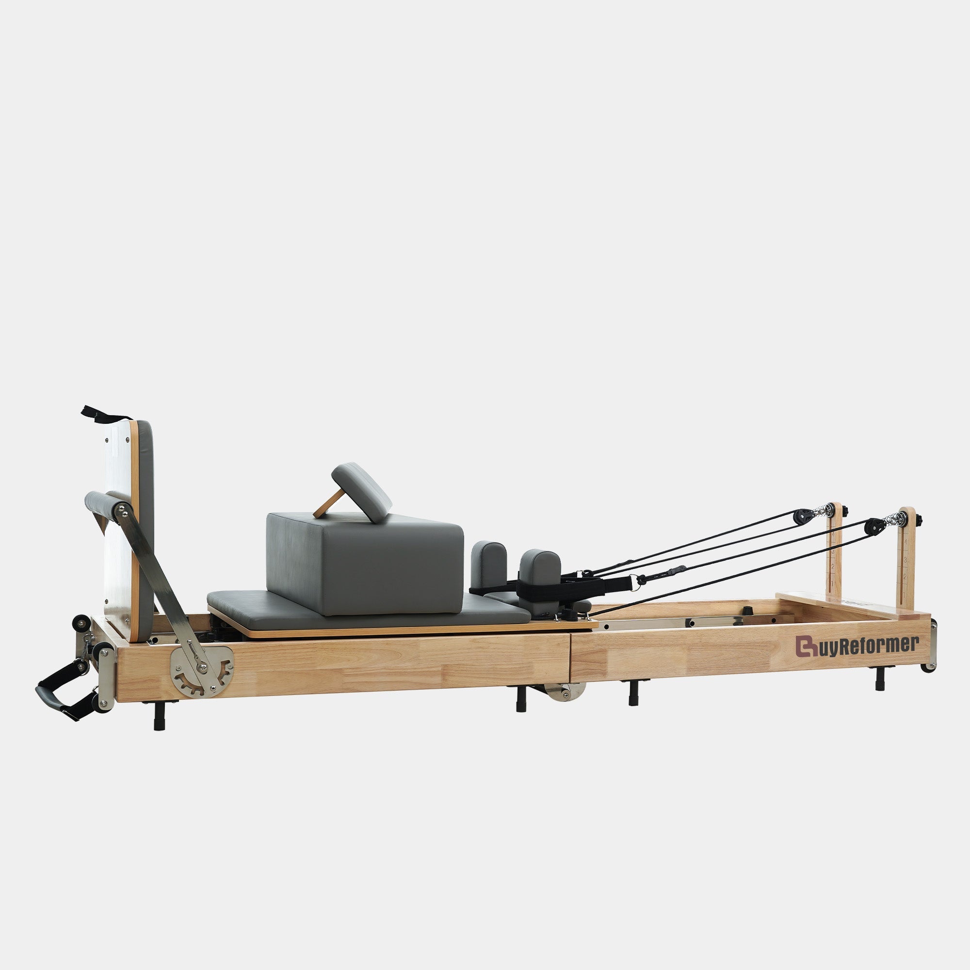 Solid Wood Foldable Pilates Reformer – Space-Saving