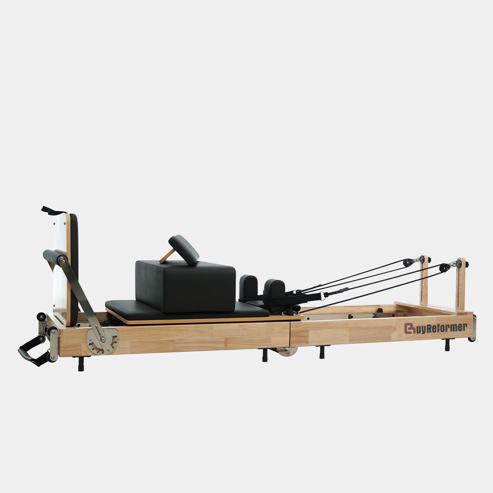 Solid Wood Foldable Pilates Reformer – Space-Saving