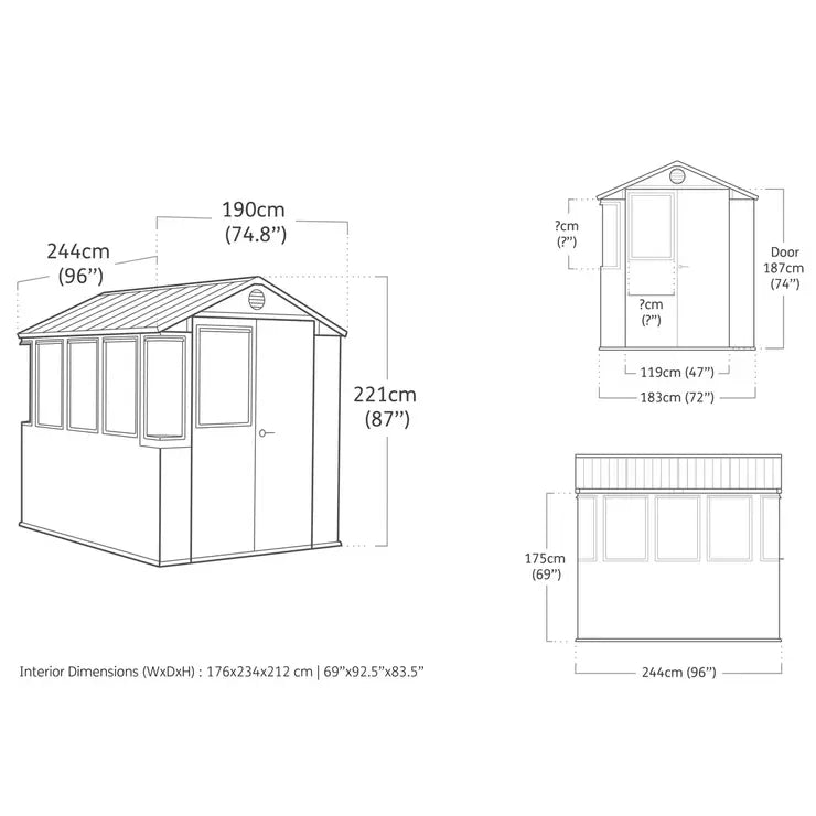 Keter 6ft 3" x 8ft (1.9 x 2.4m) Potting Shed – image 2 of 8