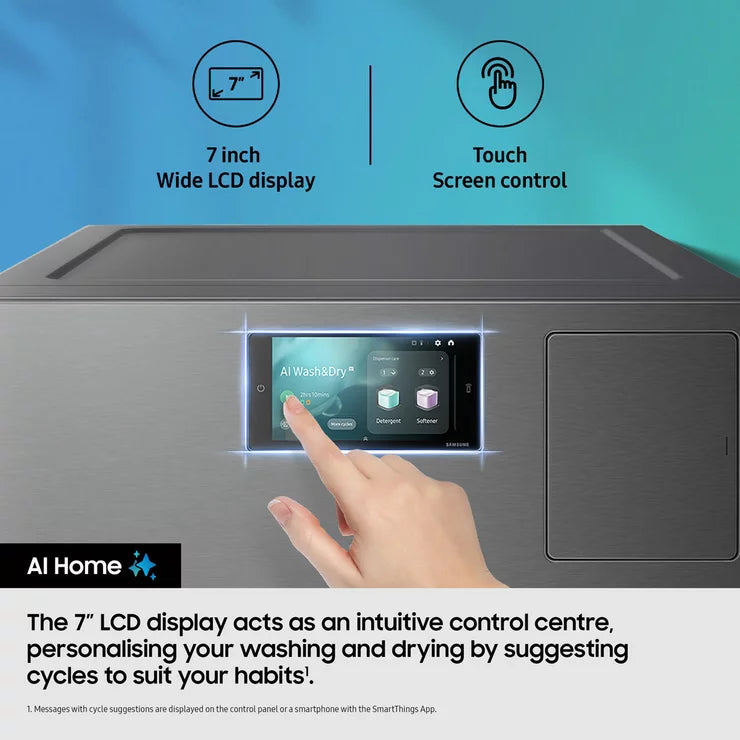 Samsung Series 9 Large Capacity WD18DB8995BZT1 18kg / 11kg Washer Dryer, A Rated in Dark Steel – image 6 of 8