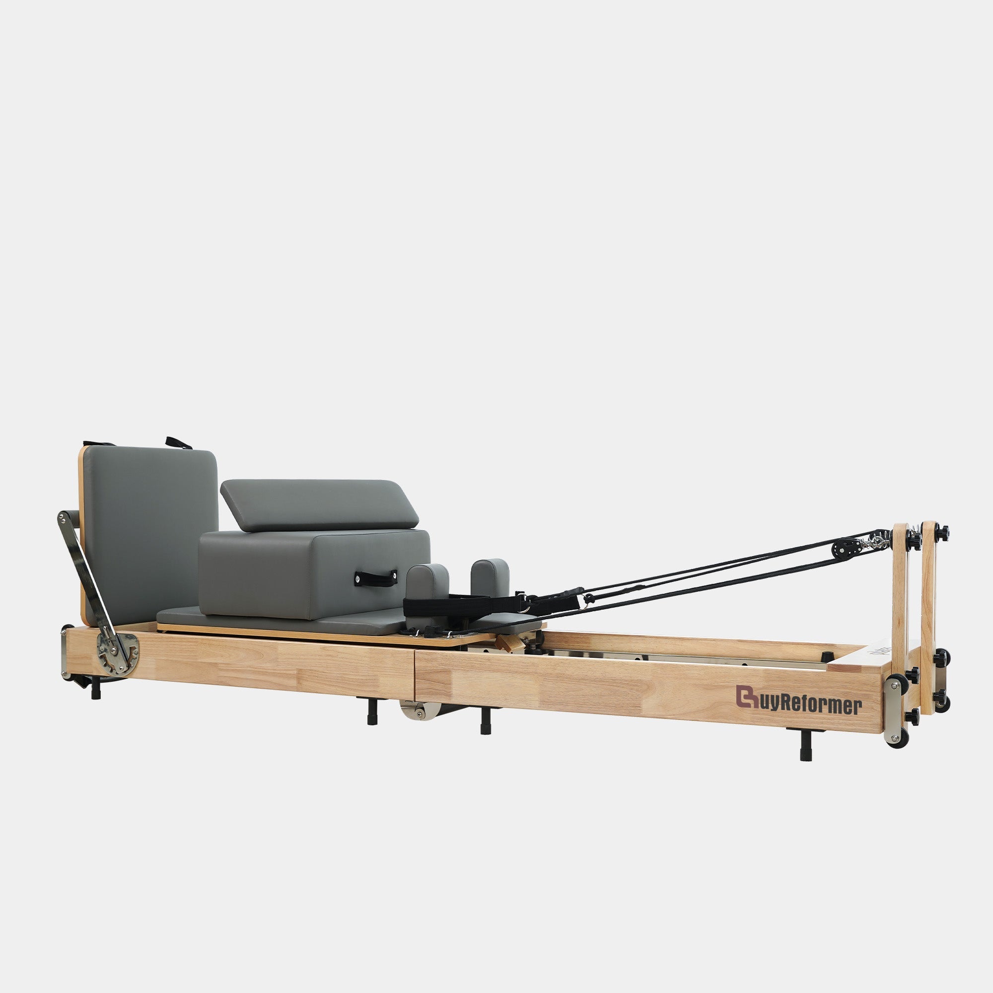 Solid Wood Foldable Pilates Reformer – Space-Saving