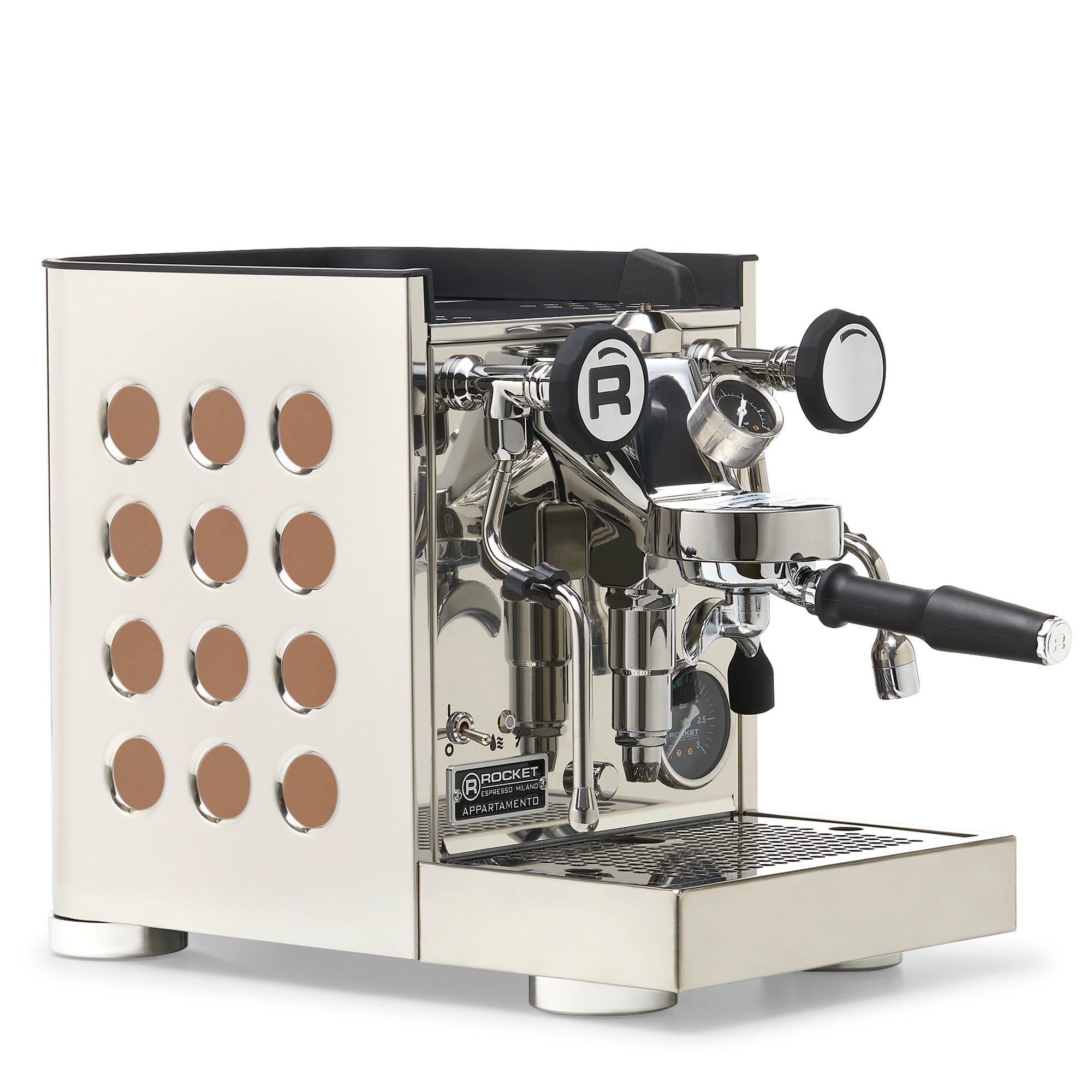 Rocket Espresso Appartamento TCA Espresso Machine - Copper – Stainless Steel / No Accents / Flow Paddle