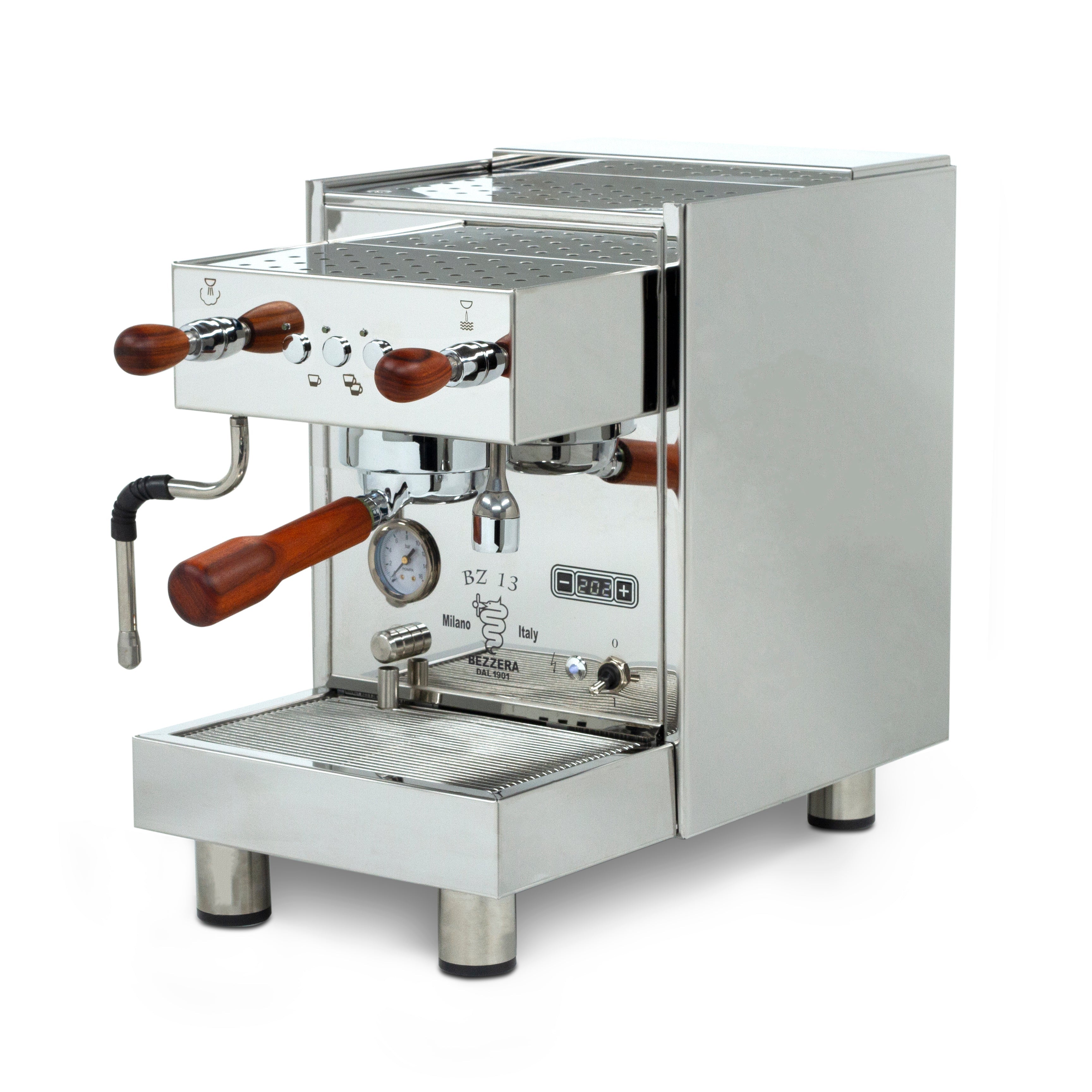 Bezzera BZ13 DE Espresso Machine - Special Edition – Stainless Steel / Rosewood